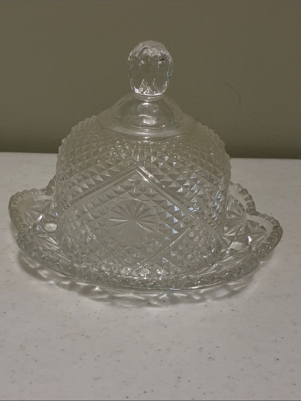 Vintage Avon Glass Butter or Cheese  Dish with Lid